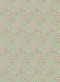 GP & J Baker Court Buttons Aqua/Red Tapet