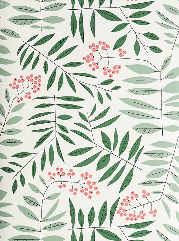 MissPrint Leaf Berry Rosefinch Tapet