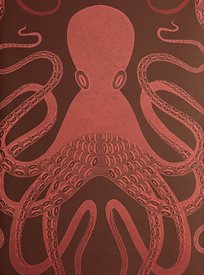 MissPrint Ombre Octopus Coral/Umber Tapet