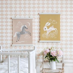 Littlephant Waves Dusty Pink Tapet