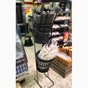 Baguetteställ inkl 2 korgar, svart