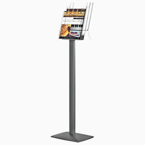 Alu Brochure stand with 3xA4 leaflet dispenser