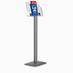 Alu Brochure stand with 6xM65  leaflet dispenser