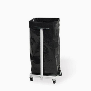 Sopsäckshållare med 4 länkhjul, 60 L, vit
