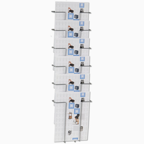 Wall 6 Brochureholder 6xA4 silver