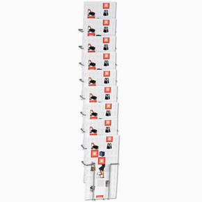 Wall 10 Brochureholder 10xA4 silver