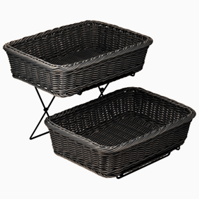 Korgställ/ Disk med 2 korgar, svart