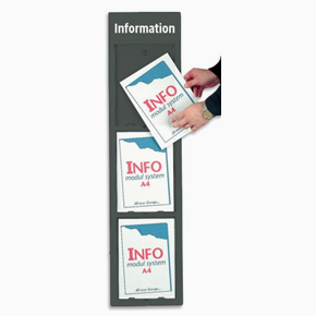 Informationstavla 3xA4 grå