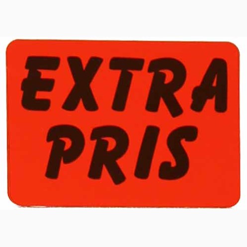 Infoetiketter, Extrapris röd 23x36 mm