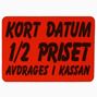Infoetiketter, Kort datum 1/2 priset