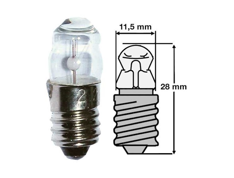 Reservlampa 2,4V 0,3A 0,72W E10