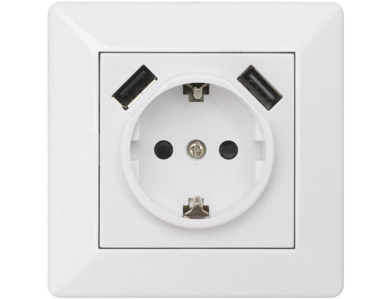 Vägguttag 1-Väg Med 2 Usb A Jordat 1893441
