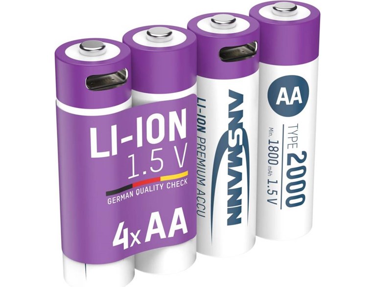 Ansman 1,5V 1800Mah Li-Ion Laddbart Aa 4-Pack