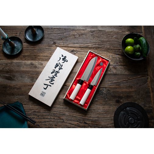 Satake Houcho Set med petty & santoku i balsabox