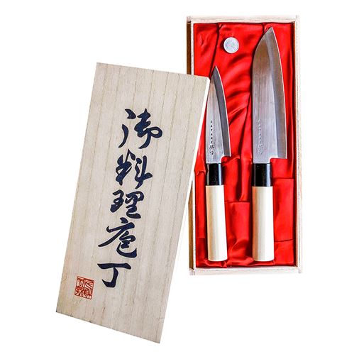 Satake Houcho Set med petty & santoku i balsabox