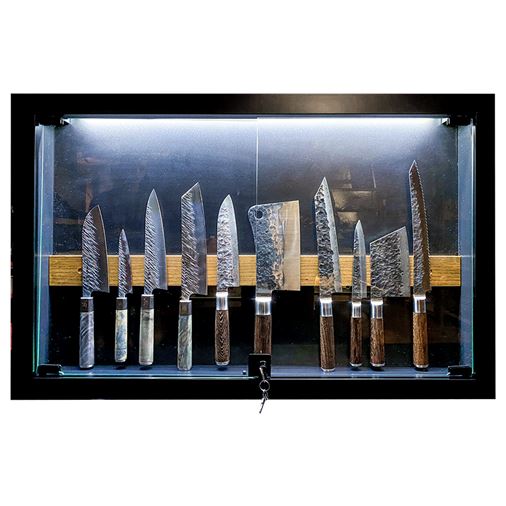 Knivskåp med LED-belysning, låsbart