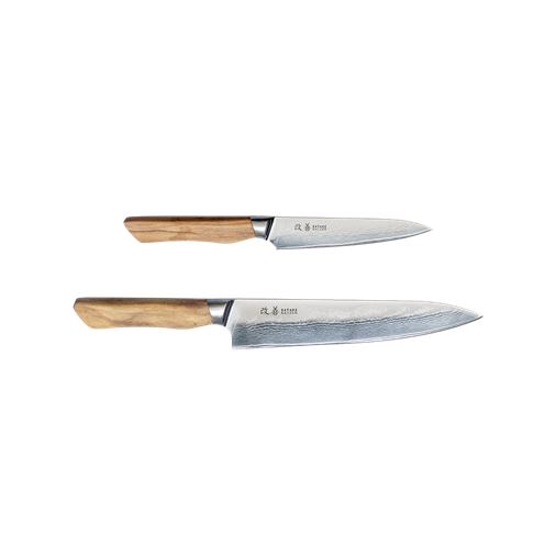 Satake Kaizen 2-dels knivset Santoku 18cm & Petty 12cm