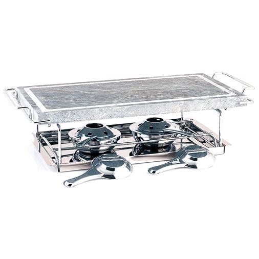 Stengrill / Bordsgrill med två brännare, 37x19 cm