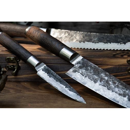 Satake Kuro Knivset 3 delar Brödsåg, Santoku, Petty
