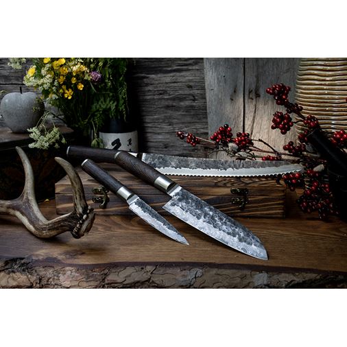 Satake Kuro Knivset 3 delar Brödsåg, Santoku, Petty