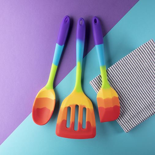 Taylor's Stekspade Perforerad Silikon Rainbow, 30cm