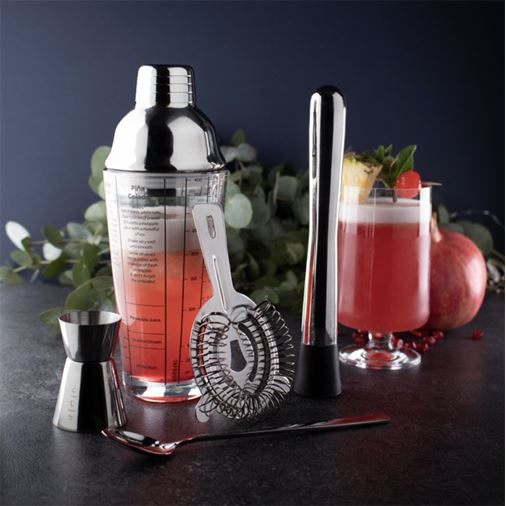 Cocktailset 5-delar Glas och Rostfritt stål