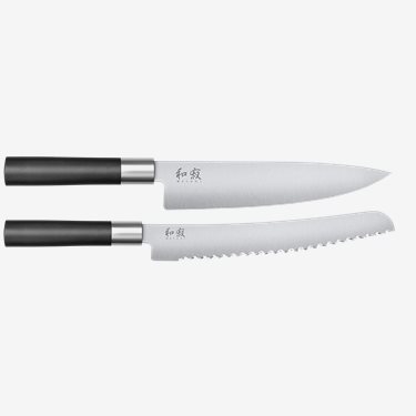 KAI Wasabi Black 2-dels Knivset Gyuto / Brödkniv
