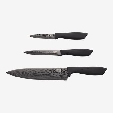 Knivset Damaskus Titanium Black