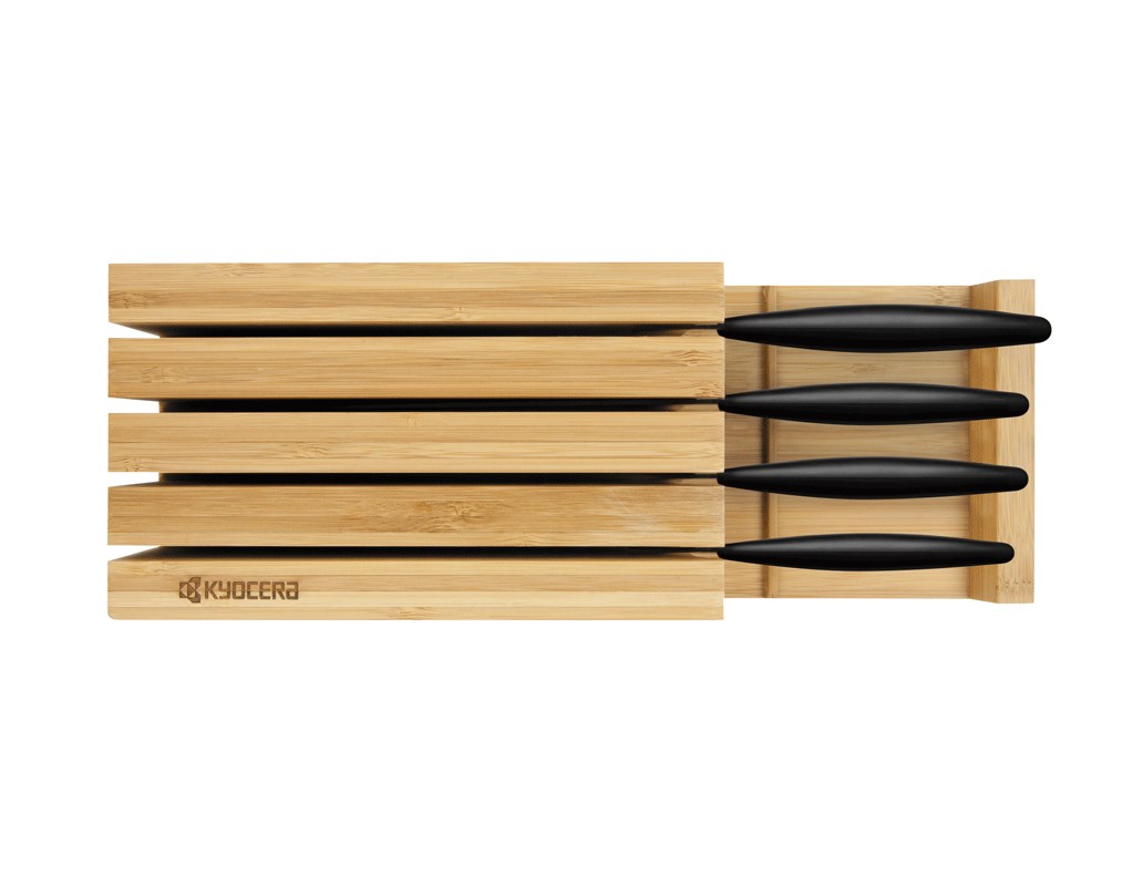 Knivblock för 4 knivar, Bambu