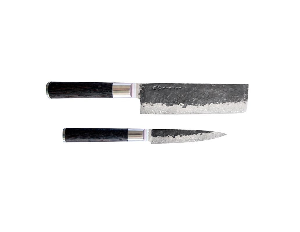 Satake Kuro 2 dels set Nakiri 18 cm och Petty 11 cm