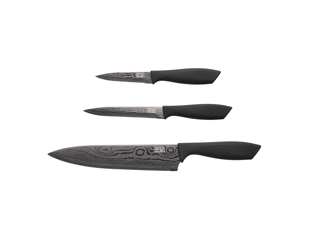 Knivset Damaskus Titanium Black