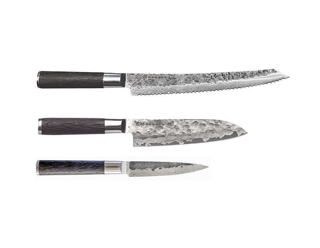 Satake Kuro Knivset 3 delar Brödsåg, Santoku, Petty