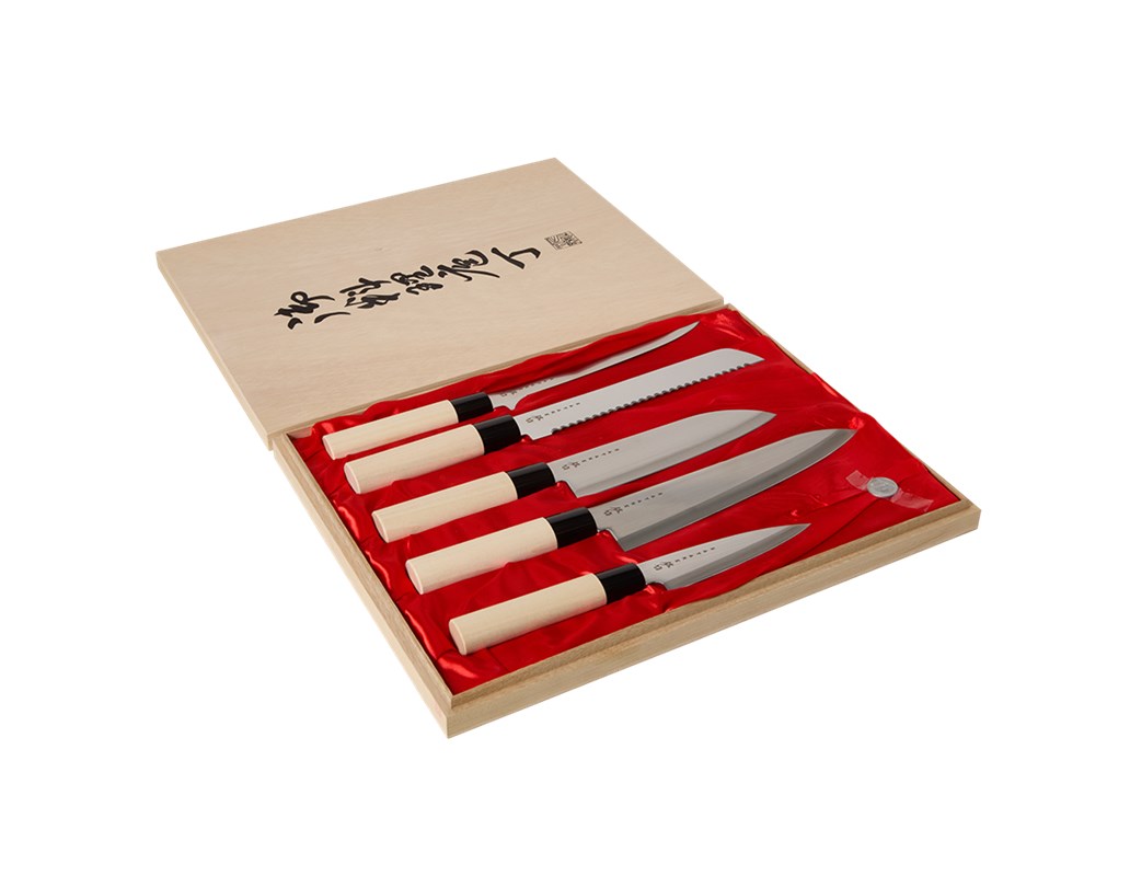 Satake Houcho Knivset i Balsabox