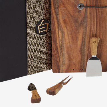 Satake Shiro Ost set liten skärbräda och 3 knivar