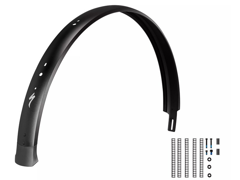 FND MY23 VADO S (L1E), REAR FENDER, 650B, ALLOY, 65MM WIDTH, W/ HOLES FOR WIRED GARMIN RADAR & LICEN