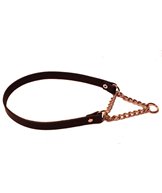 H Halsband halvstryp läder 18mm/60cm svart
