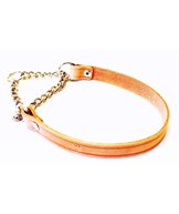 H Halsband halvstryp läder 18mm/55cm natur