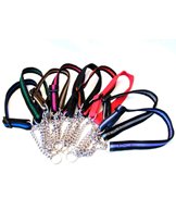 H Halsband halvstryp kanal sv+cerise 18mm