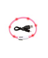 K/små hund Halsband blink just.bar visio light USB rosa
