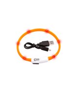 K/små hund Halsband blink just.bar visio light USB orange