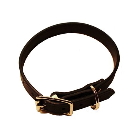 H Halsband läder 18mm 55cm svart