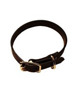 H Halsband läder 12mm 35cm svart