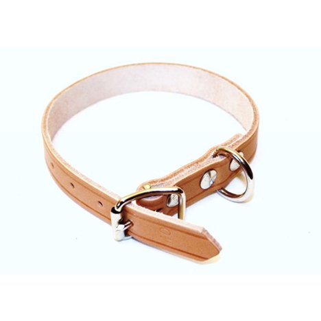 H Halsband läder 18mm 55cm natur
