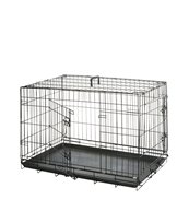 H Bur stål 2dörr svart m plastbotten 120x76x82cm