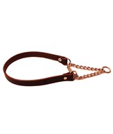 H Halsband halvstryp läder 12mm/30cm infettat