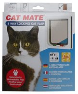 K Kattdörr Cat mate 4väg vit smal 192x200mm