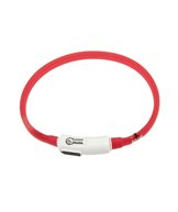 K/små hund Halsband blink just.bar visio light USB röd