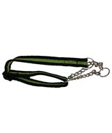 H Halsband halvstryp kanal svart/neongrön 25mm