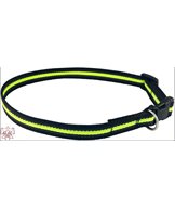 H Kanalsytt halsband 20mm 35-55cm sv/gul