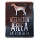 Varningsskylt "Area controlled" Dobermann 25x20x0,3cm